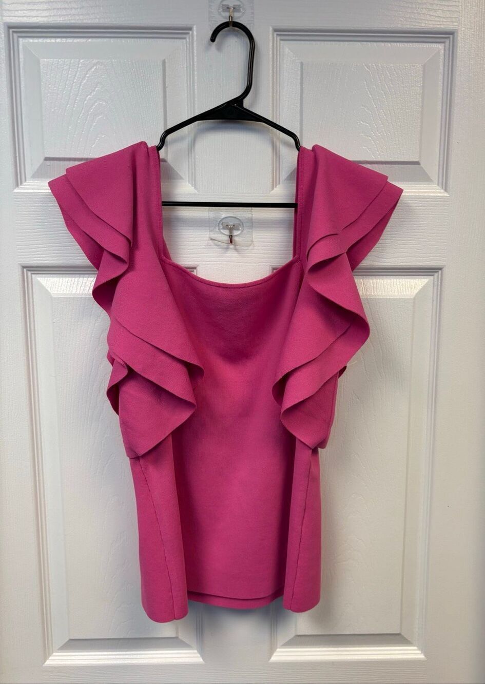 Hot Pink Ruffled Detail Top - Picture 2 of 6